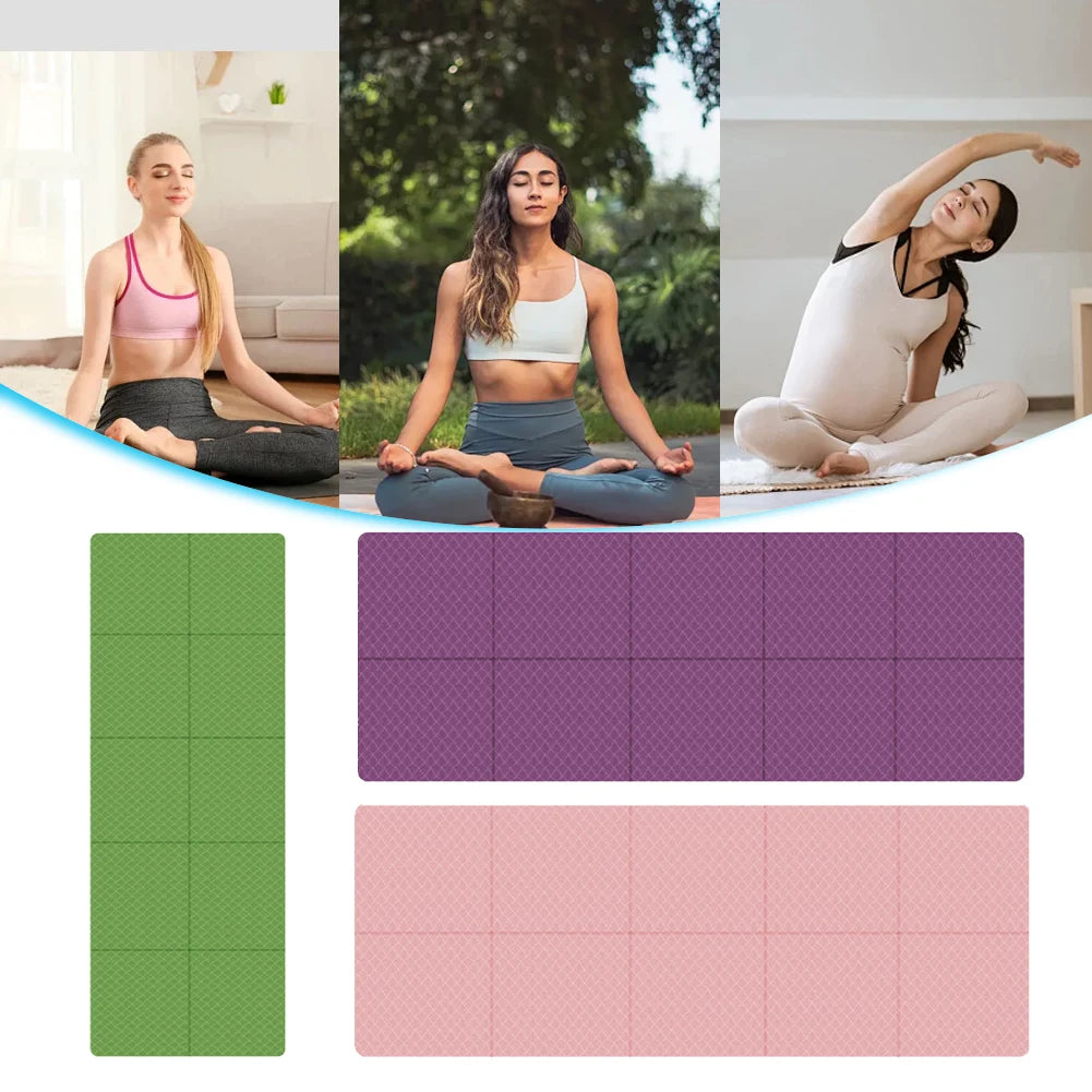 Folding  Exercise Mat With Double Sided TPE Pilates And Non-slip Material