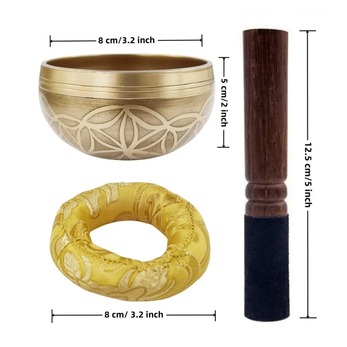 Flower of Life Tibetan Singing Bowl Set