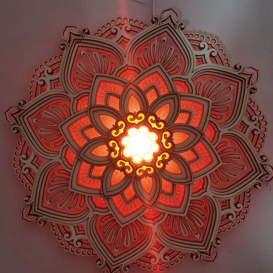 LED Hanging  Mandala Yoga Light