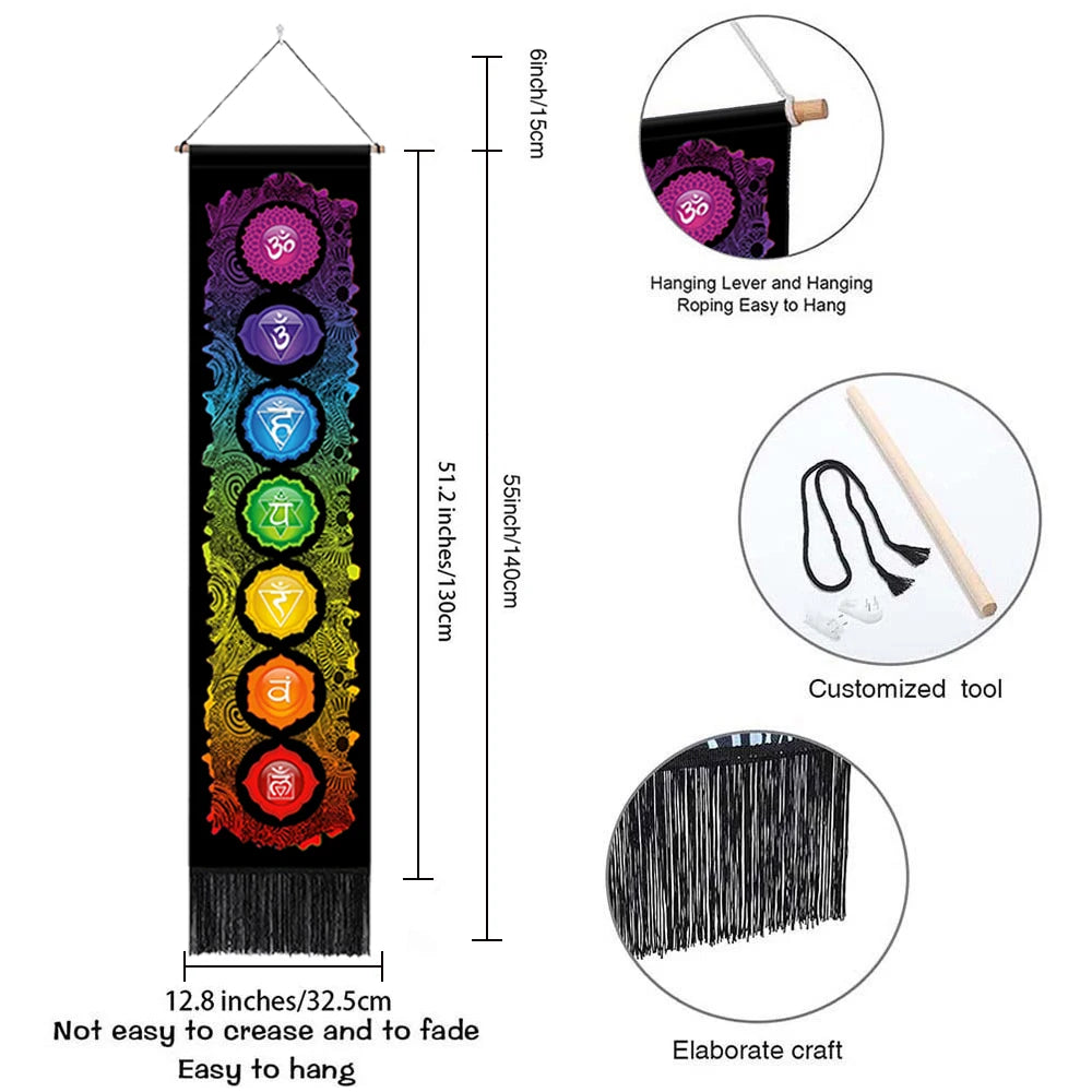 Seven Chakra Tapestry ,  12.8"x 51.2"